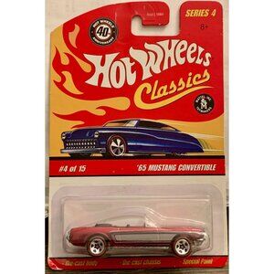 Hot Wheels Classics Series 4 65 Mustang Convertible Die-Cast Car Red